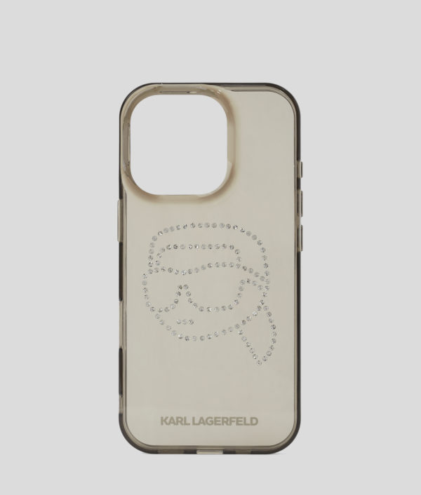 Karl Lagerfeld, Coque À Strass Ikon Pour Iphone 16 Pro, Femme, Noir, Taille: L00