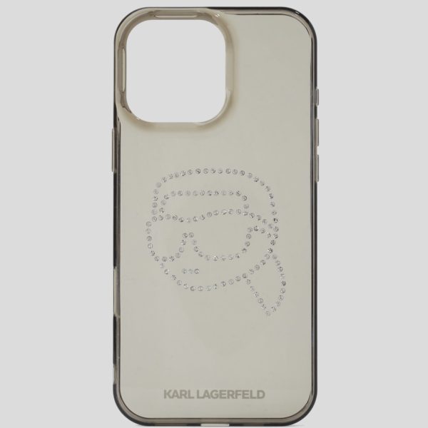 Karl Lagerfeld, Coque À Strass Ikon Pour Iphone 16 Pro Max, Femme, Noir, Taille: L00