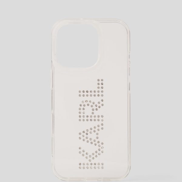 Karl Lagerfeld, Coque Ornée Du Logo Karl En Strass Pour Iphone 16 Pro, Femme, Transparent, Taille: L00