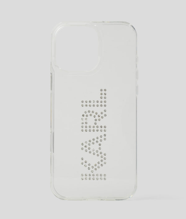 Karl Lagerfeld, Coque Ornée Du Logo Karl En Strass Pour Iphone 16 Pro Max, Femme, Transparent, Taille: L00