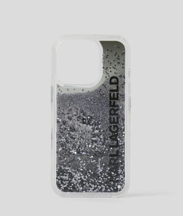 Karl Lagerfeld, Coque Pailletée Ornée Du Logo Karl Pour Iphone 16 Pro, Femme, Noir, Taille: L00