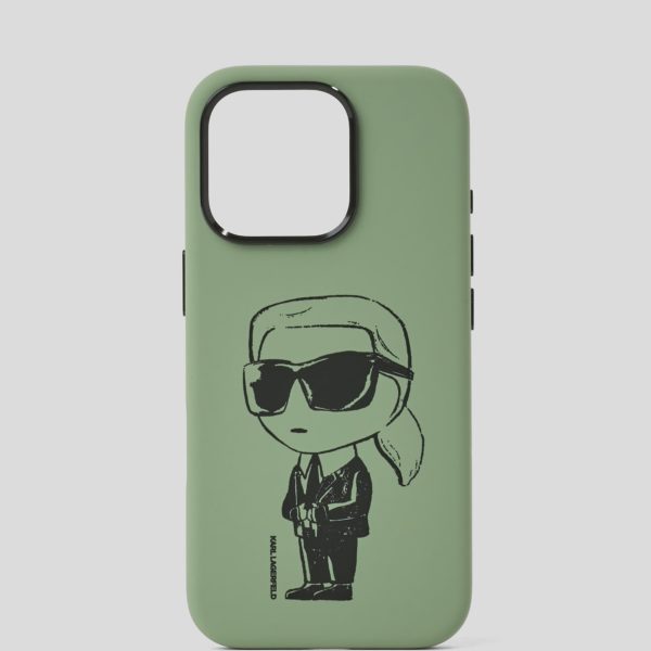 Karl Lagerfeld, Coque Ikon Graffiti Pour Iphone 16 Pro, Homme, Kaki, Taille: L00