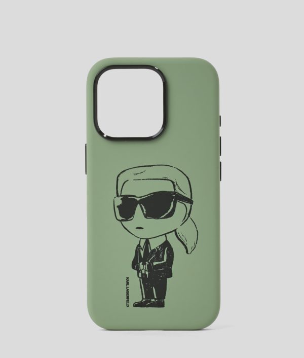 Karl Lagerfeld, Coque Ikon Graffiti Pour Iphone 16 Pro, Homme, Kaki, Taille: L00
