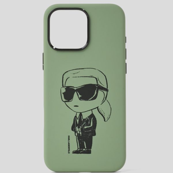 Karl Lagerfeld, Coque Ikon Graffiti Pour Iphone 16 Pro Max, Homme, Kaki, Taille: L00