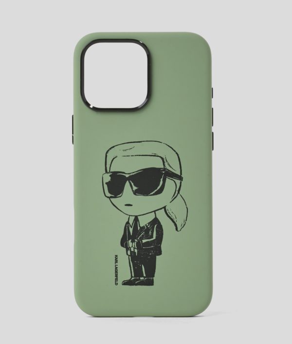 Karl Lagerfeld, Coque Ikon Graffiti Pour Iphone 16 Pro Max, Homme, Kaki, Taille: L00
