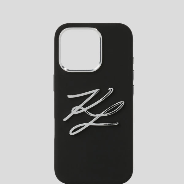 Karl Lagerfeld, Coque Karl Autograph Pour Iphone 16 Pro, Femme, Noir, Taille: L00