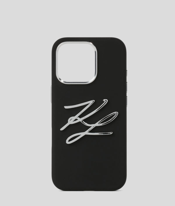 Karl Lagerfeld, Coque Karl Autograph Pour Iphone 16 Pro, Femme, Noir, Taille: L00