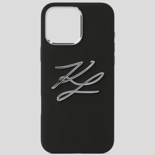 Karl Lagerfeld, Coque Karl Autograph Pour Iphone 16 Pro Max, Femme, Noir, Taille: L00