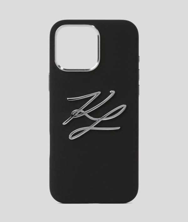 Karl Lagerfeld, Coque Karl Autograph Pour Iphone 16 Pro Max, Femme, Noir, Taille: L00