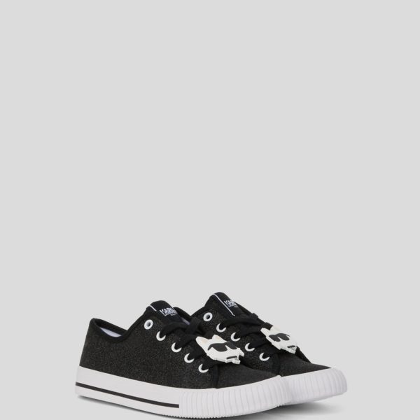 Karl Lagerfeld, Baskets À Paillettes Ikon Pour Filles, unisex, Noir, Taille: L39