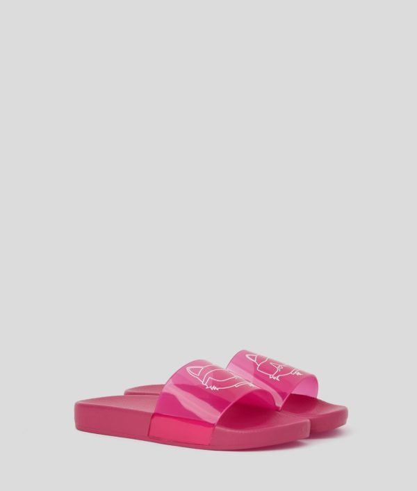 Karl Lagerfeld, Mules Ikon Choupette Pour Filles, unisex, Fuchsia, Taille: L39