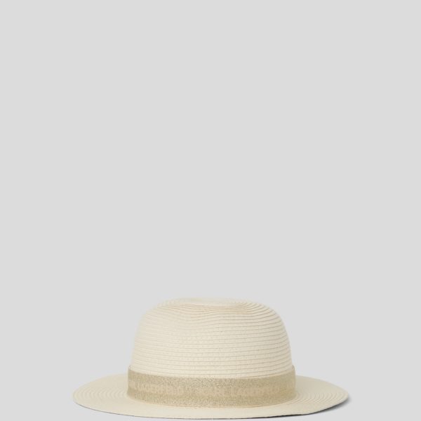 Karl Lagerfeld, Chapeau De Paille Pour Filles, unisex, Naturel, Taille: L58