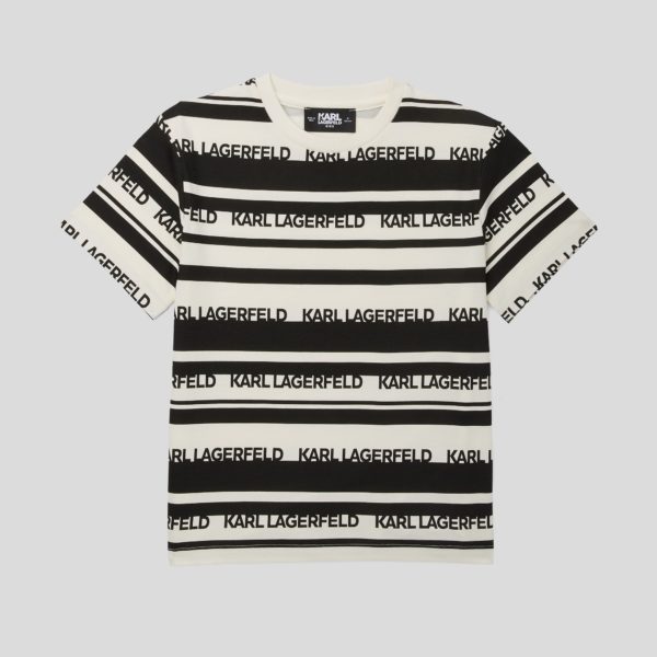 Karl Lagerfeld, T-shirt À Logo Karl Pour Garçons, unisex, Ivoire, Taille: L8Y