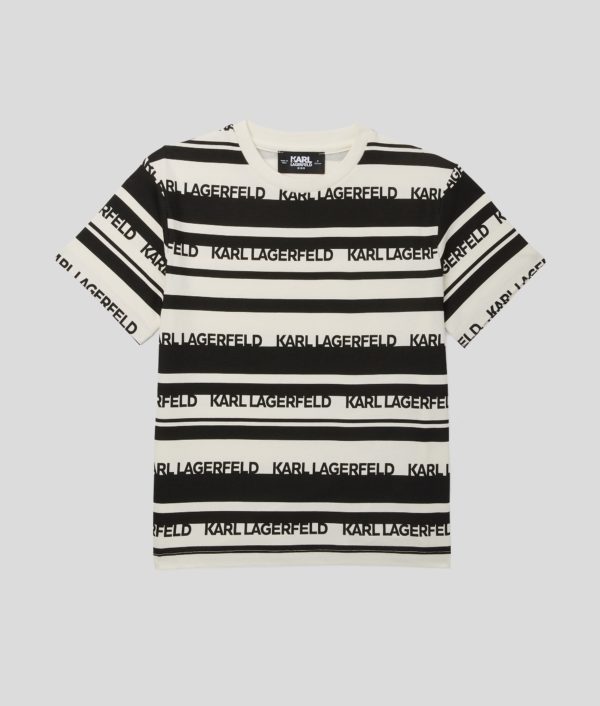 Karl Lagerfeld, T-shirt À Logo Karl Pour Garçons, unisex, Ivoire, Taille: L8Y
