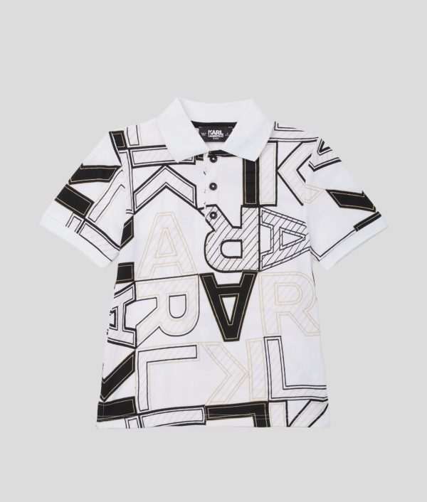 Karl Lagerfeld, Polo À Logo Karl Pour Garçons, unisex, Blanc/Noir, Taille: L8Y