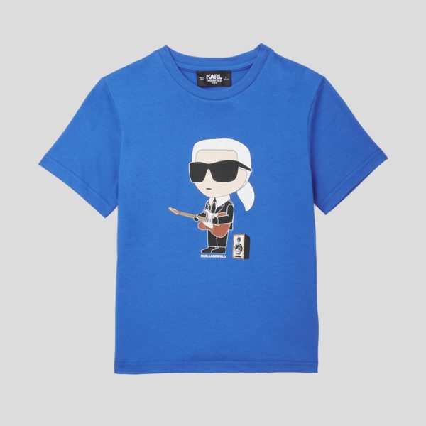 Karl Lagerfeld, T-shirt Ikon Pour Garçons, unisex, Bleu, Taille: L8Y