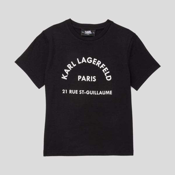 Karl Lagerfeld, T-shirt Rue St-guillaume Pour Garçons, unisex, Noir, Taille: L8Y