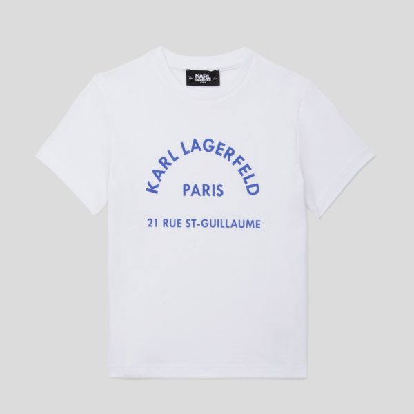 Karl Lagerfeld, T-shirt Rue St-guillaume Pour Garçons, unisex, Blanc, Taille: L8Y