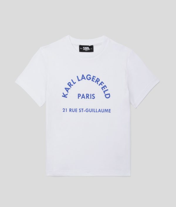 Karl Lagerfeld, T-shirt Rue St-guillaume Pour Garçons, unisex, Blanc, Taille: L8Y