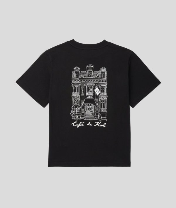 Karl Lagerfeld, T-shirt Café De Karl Pour Garçons, unisex, Noir, Taille: L8Y
