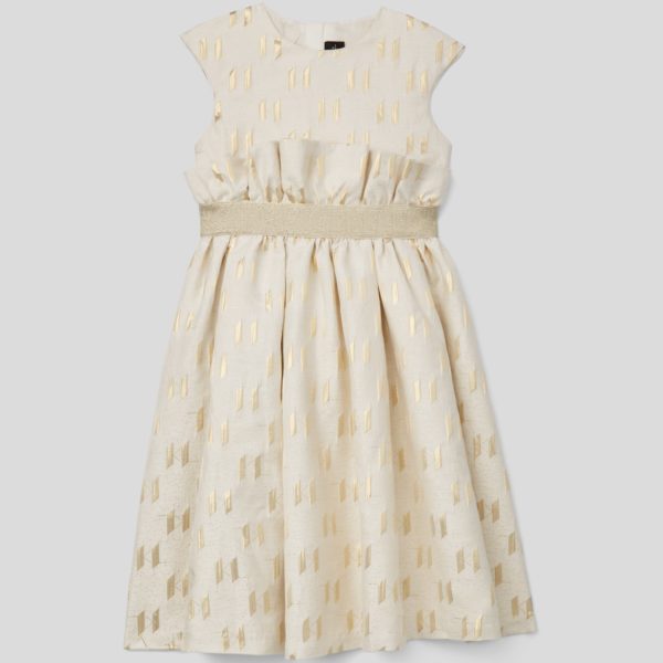 Karl Lagerfeld, Robe De Soirée Kl Monogram Pour Filles, unisex, Blanc/Or, Taille: L8Y