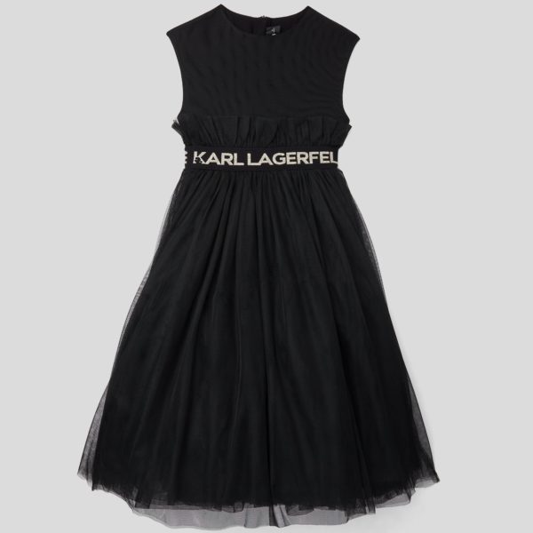 Karl Lagerfeld, Robe De Soirée Pour Filles, unisex, Noir, Taille: L8Y