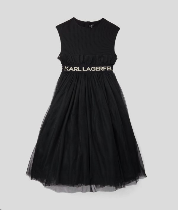 Karl Lagerfeld, Robe De Soirée Pour Filles, unisex, Noir, Taille: L8Y