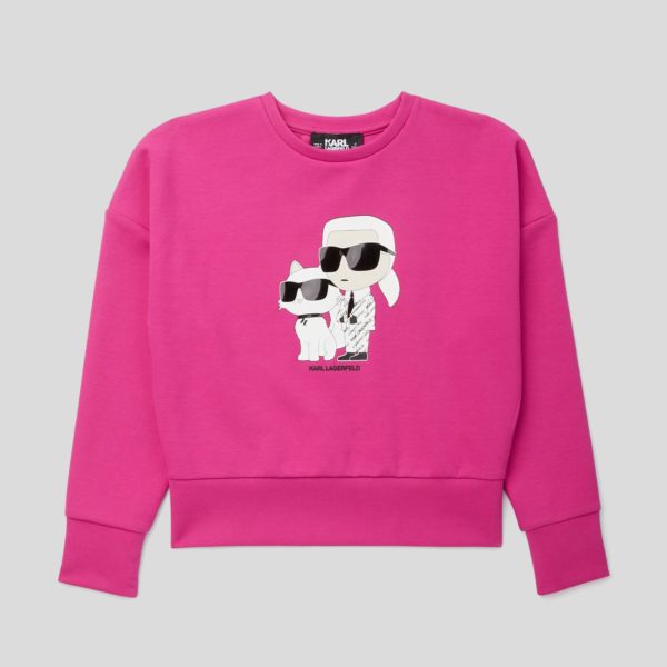 Karl Lagerfeld, Sweat-shirt Ikon Pour Filles, unisex, Fuchsia, Taille: L8Y