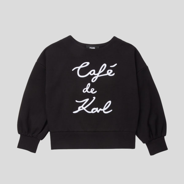 Karl Lagerfeld, Sweatshirt Café De Karl Pour Filles, unisex, Noir, Taille: L8Y