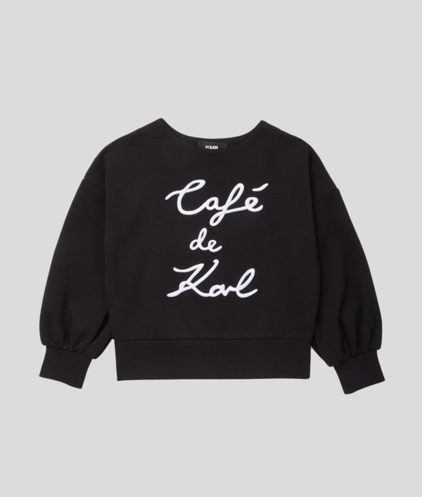 Karl Lagerfeld, Sweatshirt Café De Karl Pour Filles, unisex, Noir, Taille: L8Y