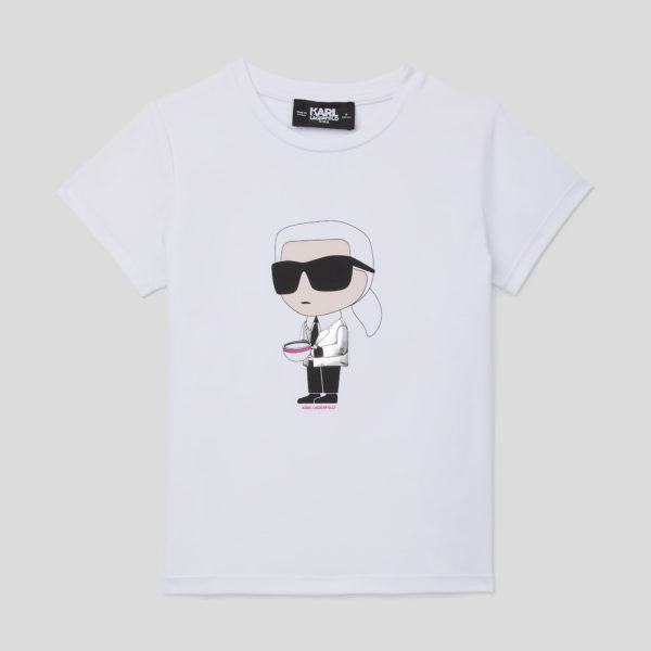 Karl Lagerfeld, T-shirt Ikon Pour Filles, unisex, Blanc, Taille: L8Y