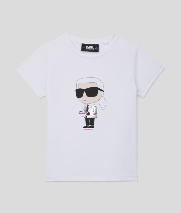 Karl Lagerfeld, T-shirt Ikon Pour Filles, unisex, Blanc, Taille: L8Y