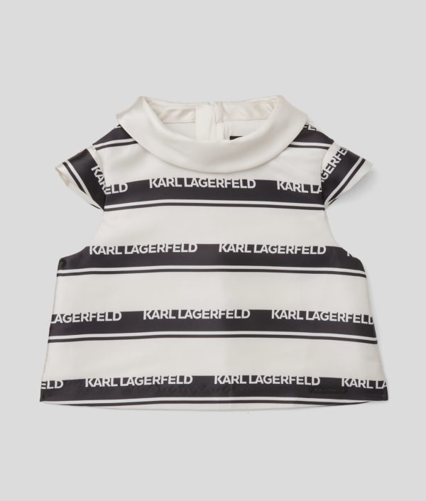 Karl Lagerfeld, Haut À Logo Karl Pour Filles, unisex, Blanc/Noir, Taille: L8Y