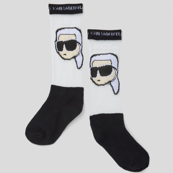 Karl Lagerfeld, Chaussettes Ikon Pour Filles, unisex, Noir, Taille: L39