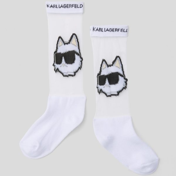 Karl Lagerfeld, Chaussettes Ikon Choupette Pour Filles, unisex, Blanc, Taille: L39