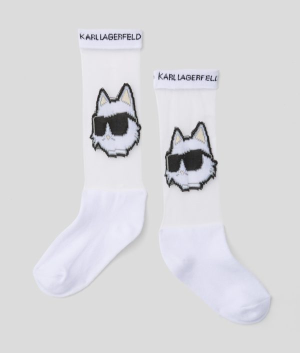 Karl Lagerfeld, Chaussettes Ikon Choupette Pour Filles, unisex, Blanc, Taille: L39