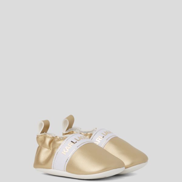 Karl Lagerfeld, Chaussons Pour Bébés, unisex, Or, Taille: L21