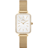 Daniel Wellington DW Montre 20x26mm Quadro Lumine Bezel Evergold MOP Gold
