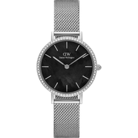 Daniel Wellington DW Montre 28mm Petite Lumine Bezel Sterling Black MOP Silver