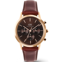 Daniel Wellington DW Montre 42mm Iconic Chronograph St Mawes Amber RG Rose Gold