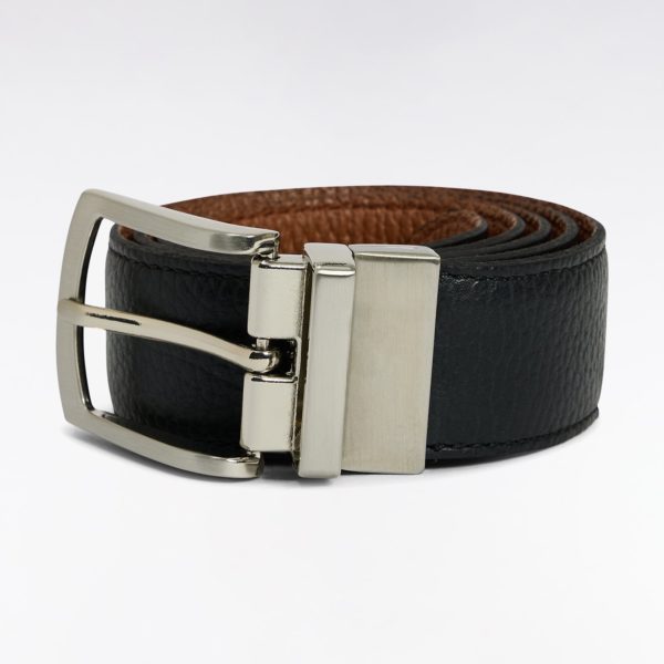 Ceinture En Cuir Lisse Réversible Noir Et Marron Eden Park