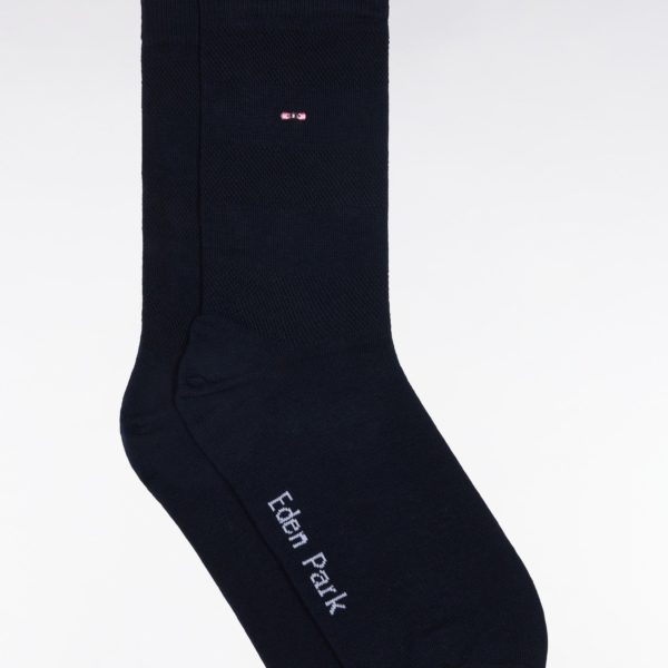 Chaussettes Cerclées En Coton Stretch Mélangé Marine Eden Park