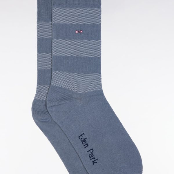 Chaussettes Cerclées En Coton Stretch Mélangé Grises Eden Park