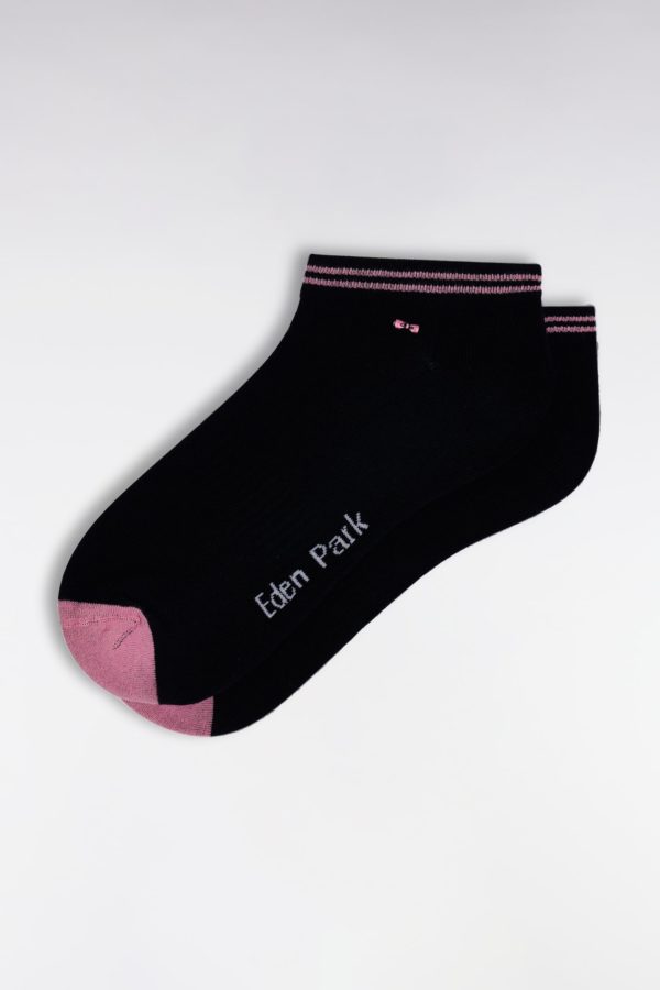 Chaussettes Basses En Coton Stretch Mélangé Marine Eden Park