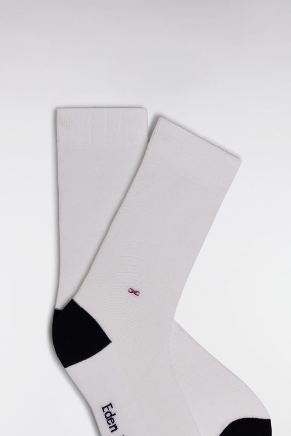 Chaussettes Unies En Coton Stretch Mélangé Blanches Eden Park