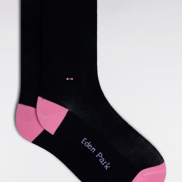 Chaussettes Unies En Coton Stretch Mélangé Marine Eden Park