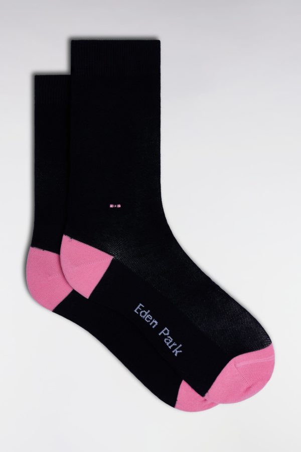Chaussettes Unies En Coton Stretch Mélangé Marine Eden Park