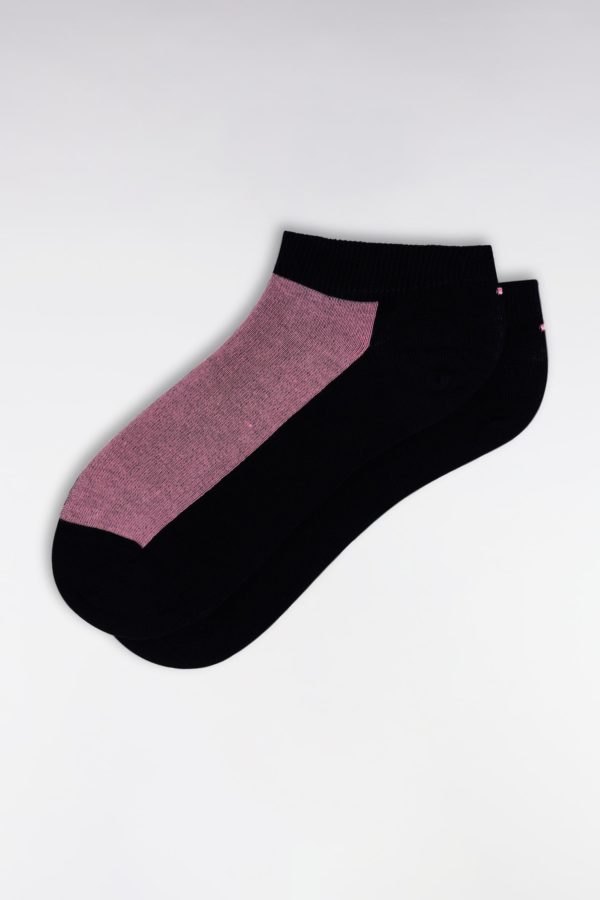 Chaussettes Basses En Coton Stretch Mélangé Bicolores Ciel Et Marine Eden Park