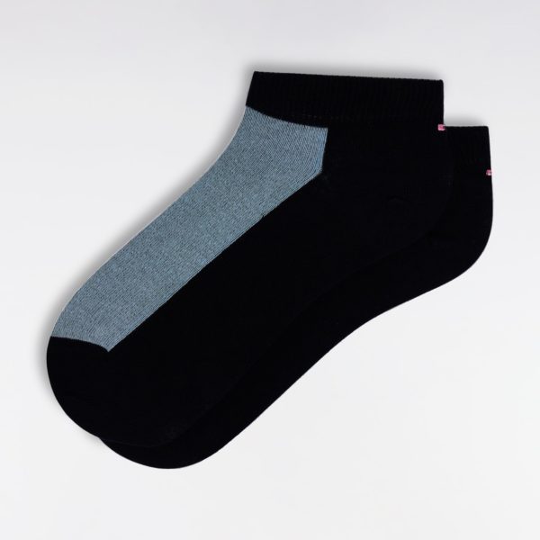 Chaussettes Basses En Coton Stretch Mélangé Bicolores Roses Et Marine Eden Park