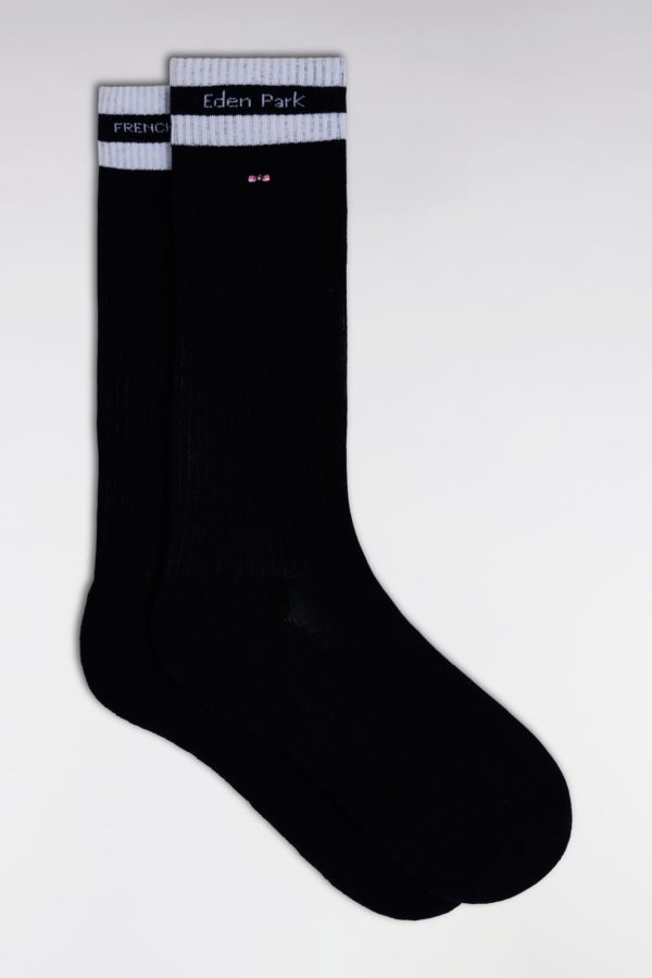 Chaussettes En Coton Stretch Mélangé Marine Logo Eden Park Eden Park